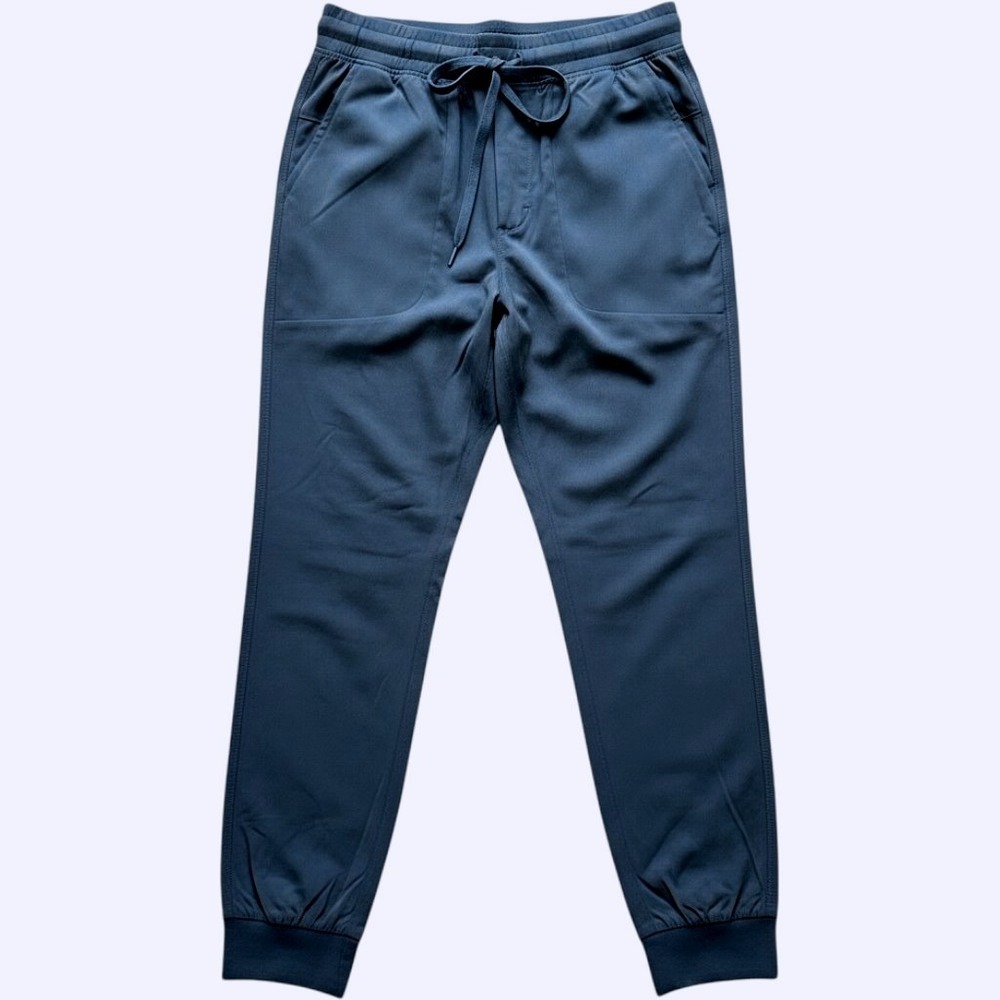 Lululemon ABC Warpstreme Jogger Men L Blue Gray Tapered Stretch Activewear Sport